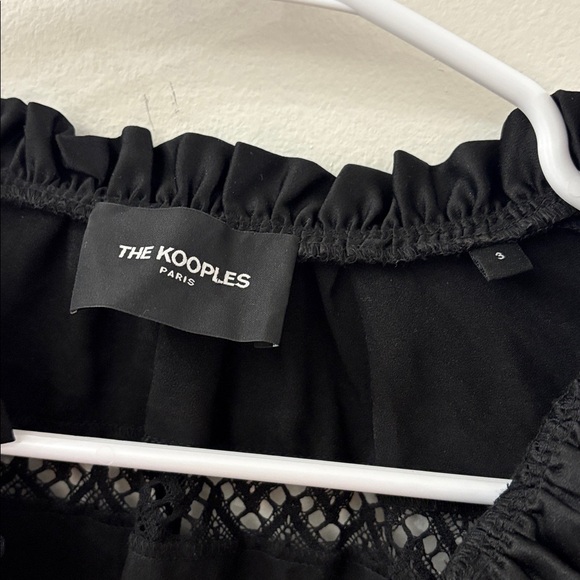 The Kooples Black Lace Blouse- women’s size 3 (large) / button detail - like new - Picture 2 of 6